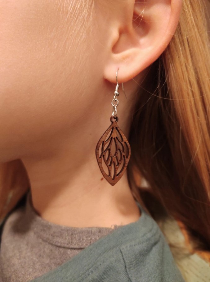 Handcrafted Walnut Veneer Earrings (Style 3)-