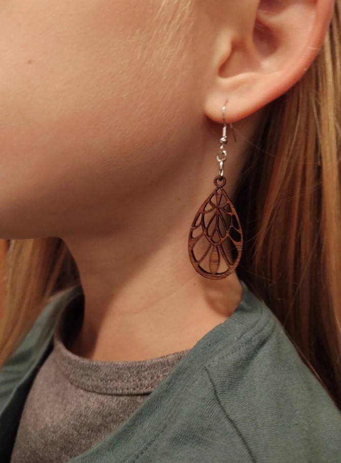 Handcrafted Walnut Veneer Earrings (Style 5)-